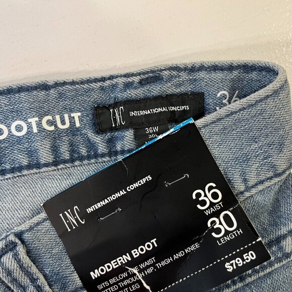 INC International Concepts Men's Modern Boot Light Wash Jeans - Size 36 x 30 NWT - Picture 6 of 6